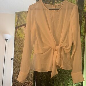 Forever 21 Cream Tie-Front Blouse